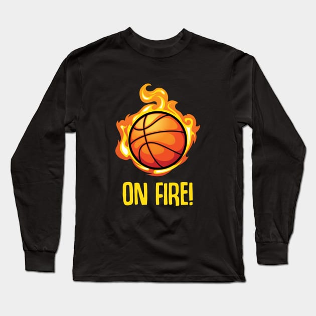 Basketball fire ball Long Sleeve T-Shirt by MOmethod